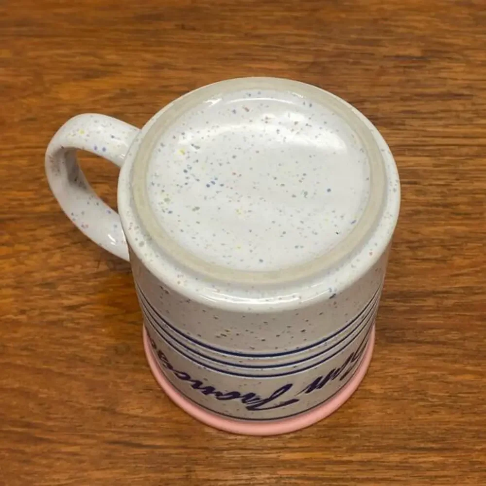 Vintage 1990 San Francisco Souvenir 8 oz Coffee Mug Striped and Speckled Glaze‎